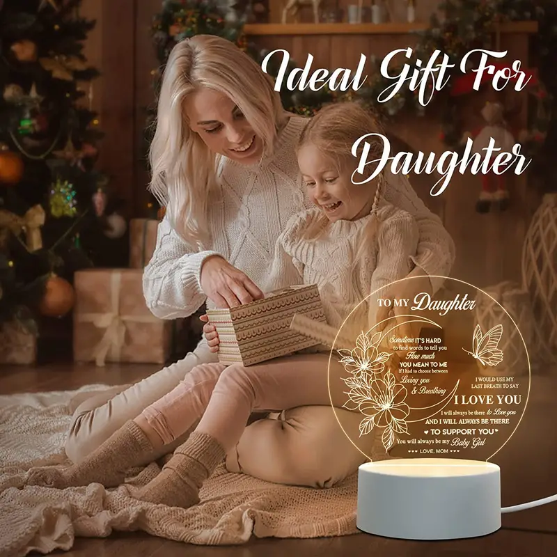 1pc Daughter Gifts From Mom Christmas Gifts For Daughter, To My Daughter  Birthday Graduation Wedding Gifts Acrylic Night Light Gifts For Daughter  From